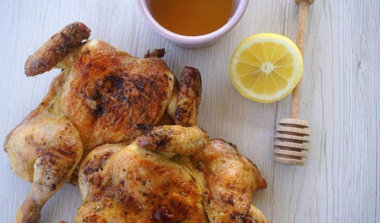 galletto alla griglia con glassa limone e miele