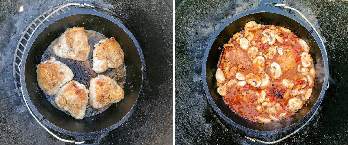 Pollo alla cacciatora nel dutch oven