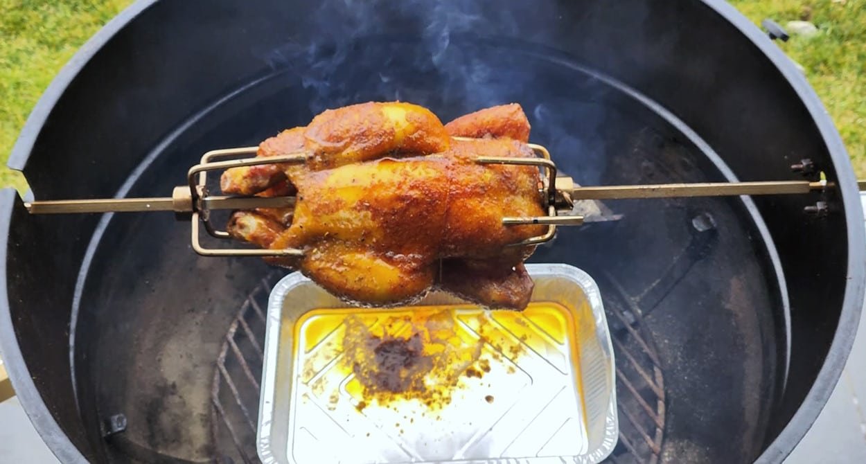 pollo al girarrosto al barbecue