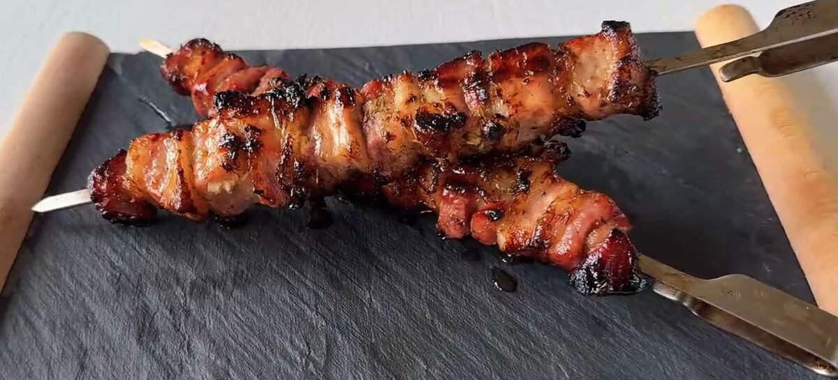 Spiedini di Pancia di Maiale alla Greca | Souvlaki di Pancia al BBQ