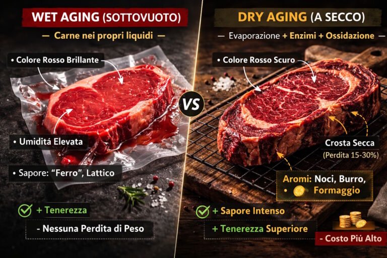 Confronto frollatura carne Wet Aging vs Dry Aging