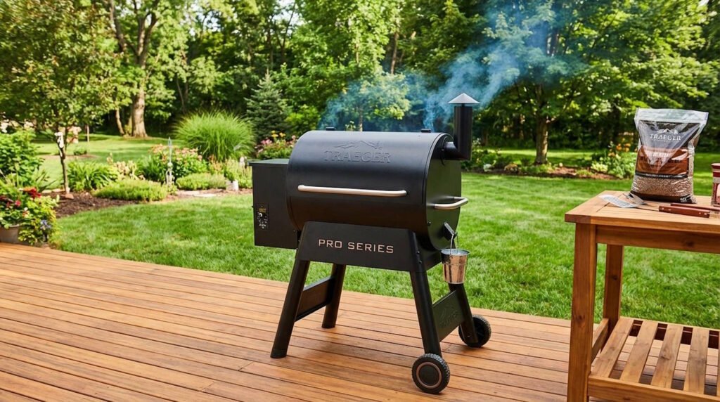 Barbecue a pellet Traeger nel patio